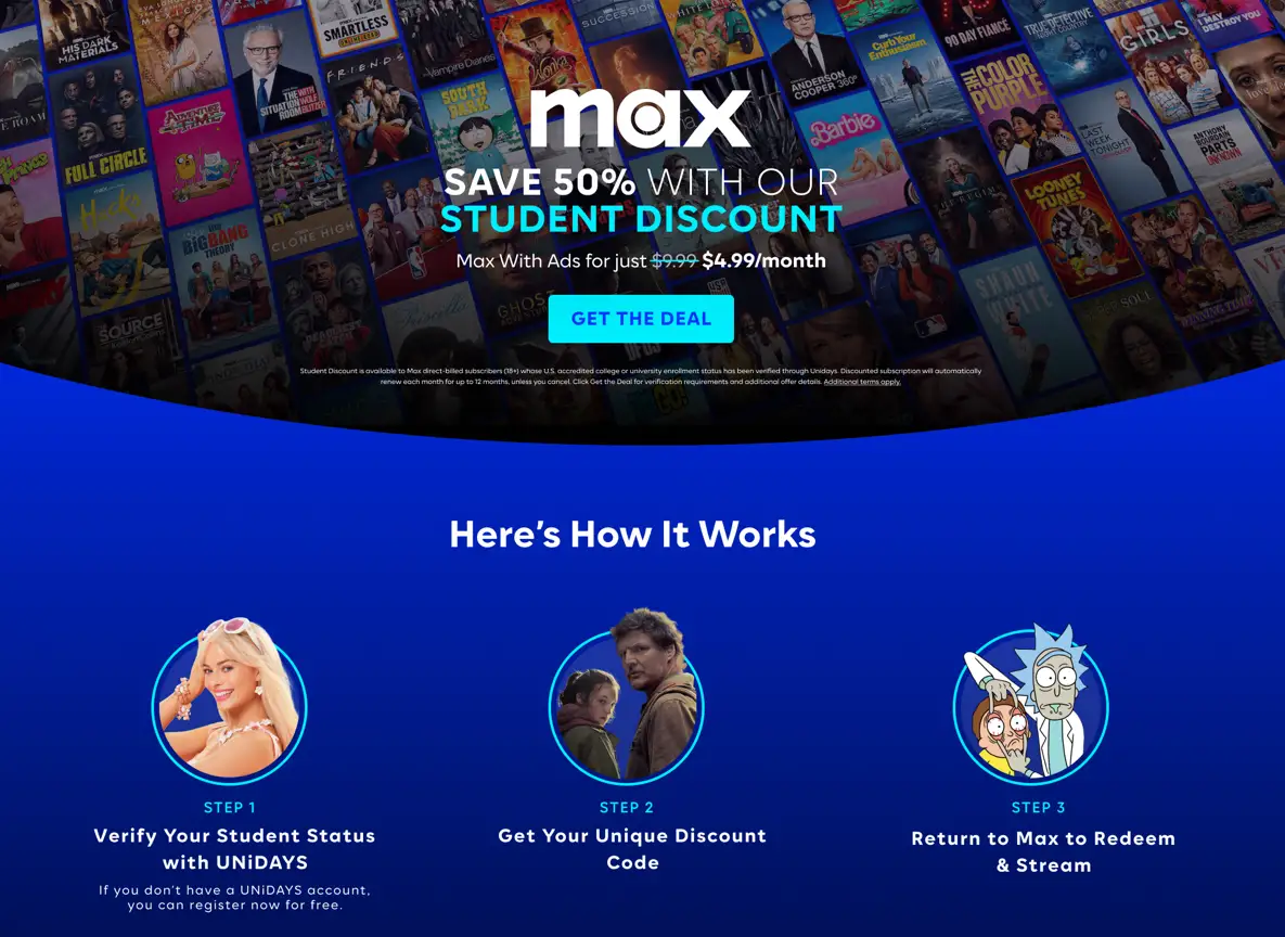 HBO Max Student Discount