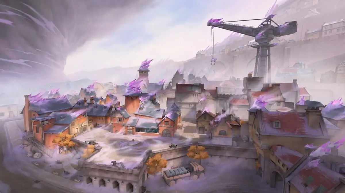 Overview of Corrode's town and salt-mining facilities in VALORANT