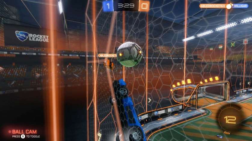 Rocket League match on Nintendo Switch