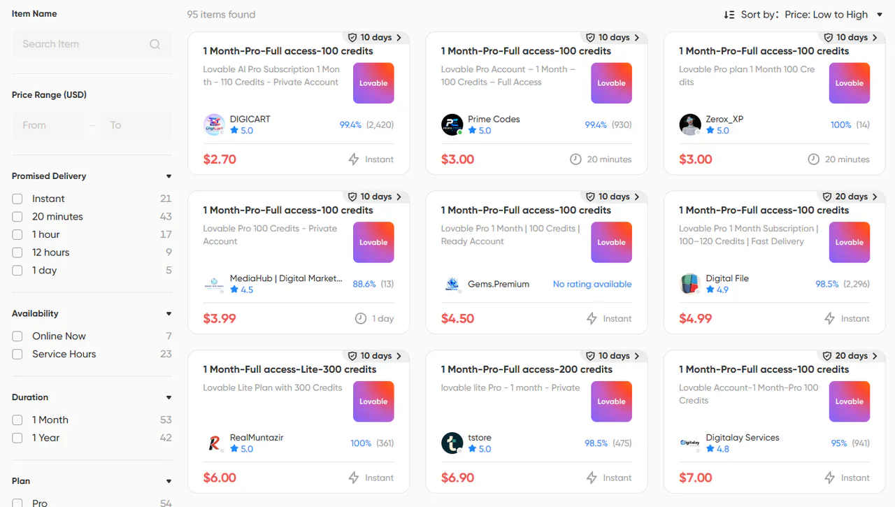 Lovable Pro Subscription