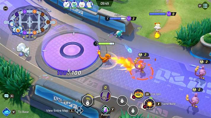 Pokémon UNITE team battle on Nintendo Switch