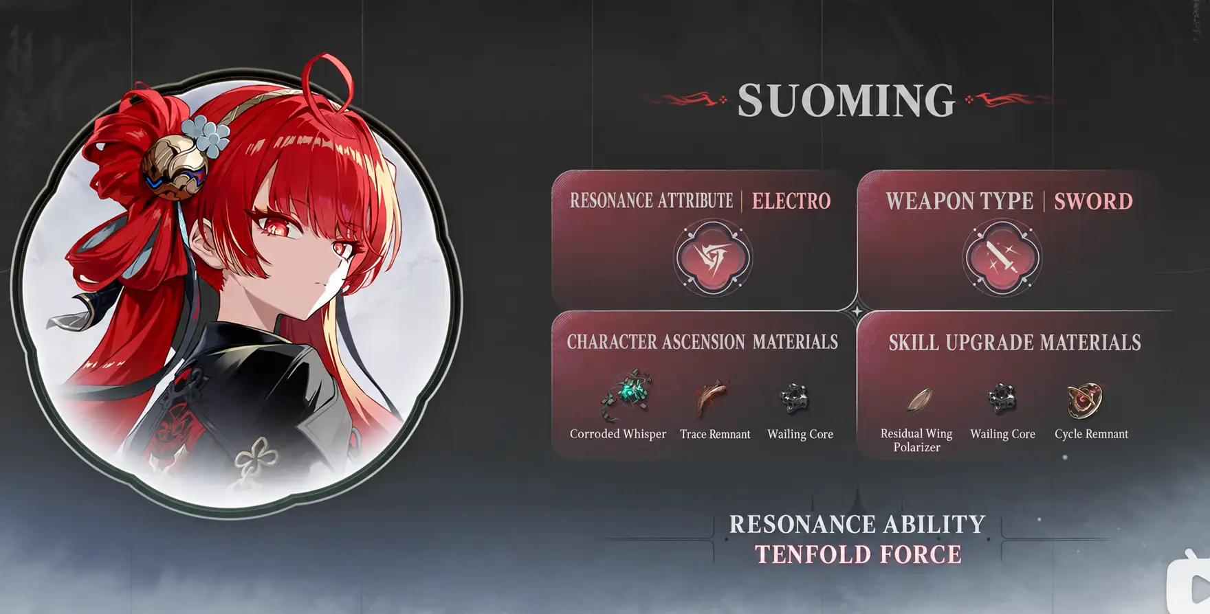 Wuthering Waves Version 3.7 Suoming character design and profile