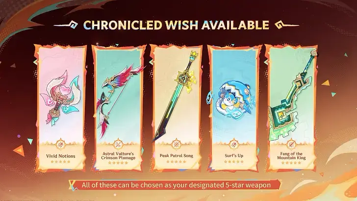 7.2 Natlan Chronicled Wish banner weapons