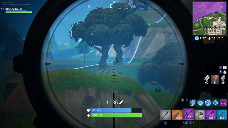 Fortnite gameplay on Nintendo Switch