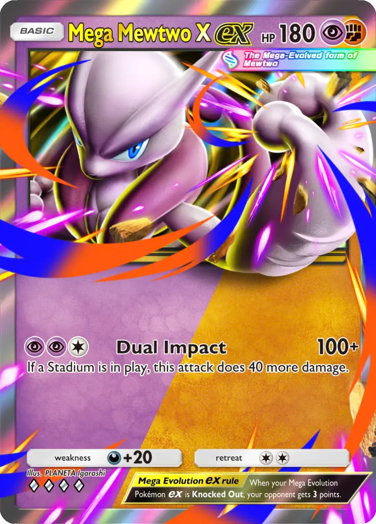 Mega Mewtwo X ex card stats