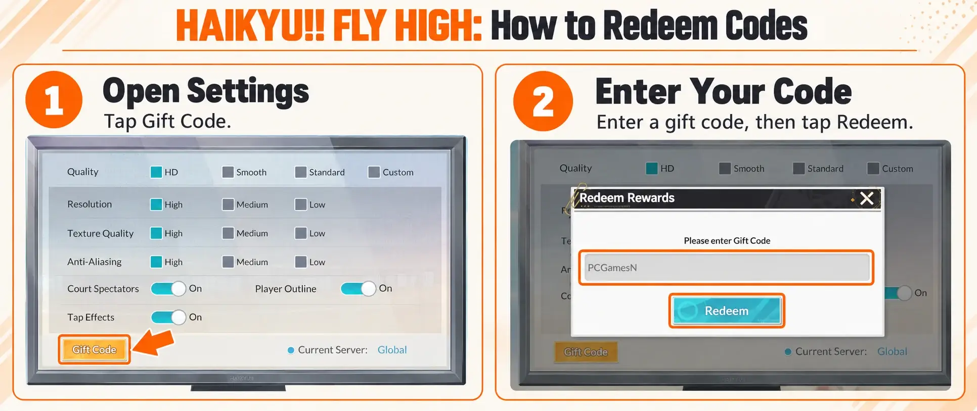 How to Redeem Haikyuu Fly High Codes in the Exchange Code Menu