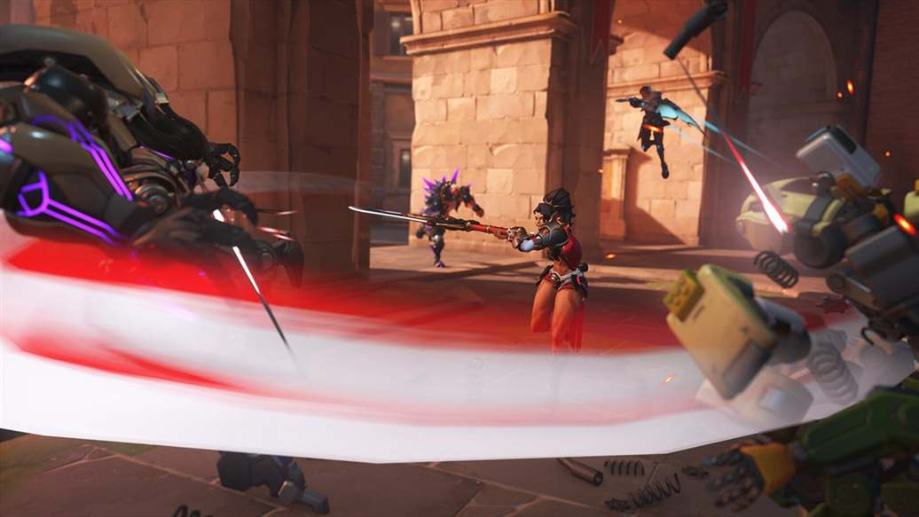 Overwatch team fight on Nintendo Switch