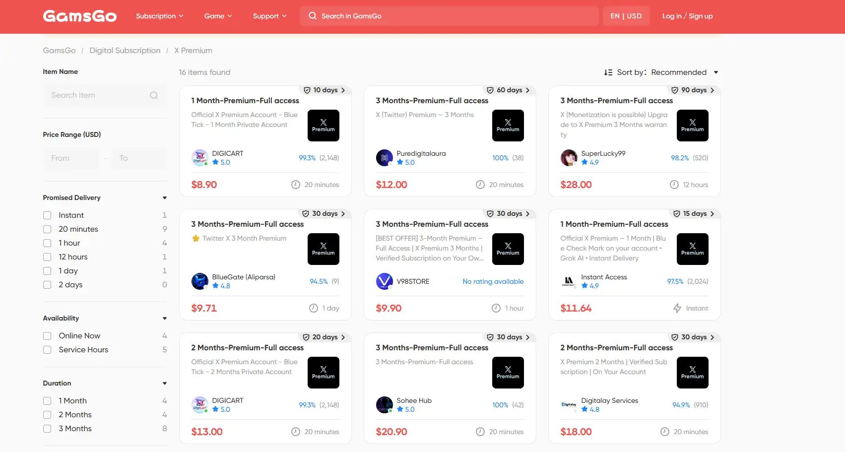 Cheap X Premium on GamsGo
