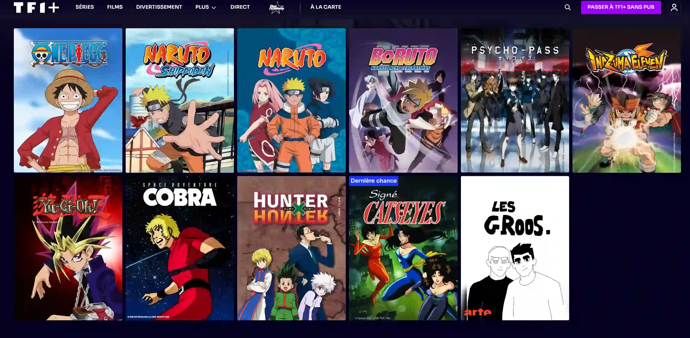 Sélection d’animes japonais sur TF1+