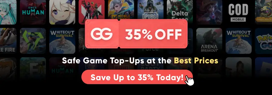 GamsGo game top-up promotion advertising savings of up to 35%