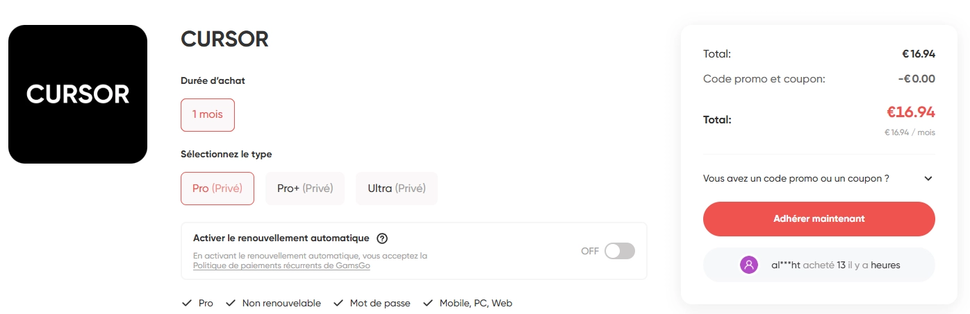 compte Cursor