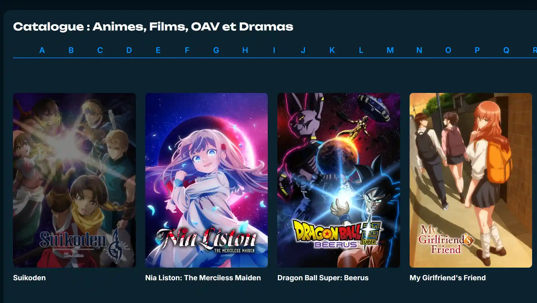 Catalogue d’animes sur ADN, Animation Digital Network