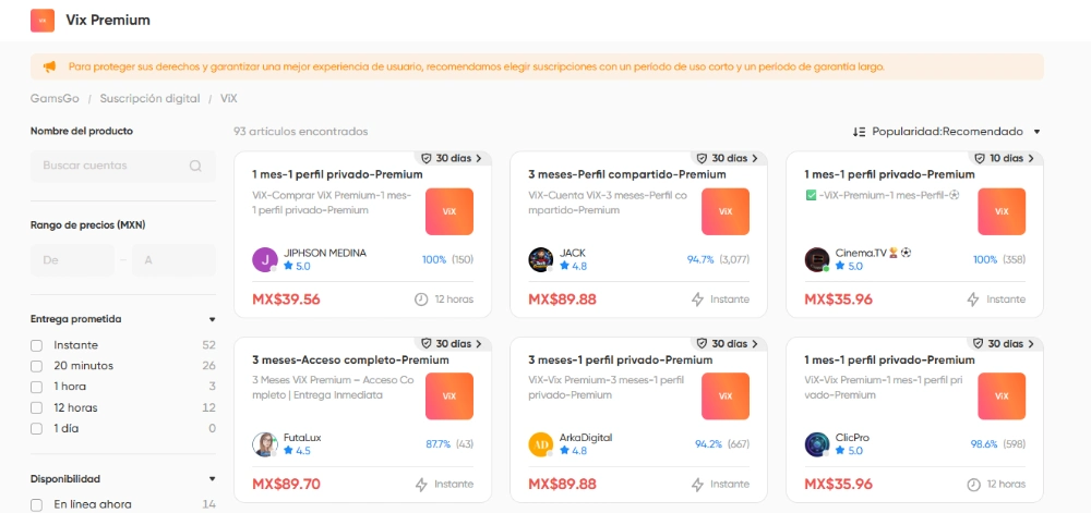 ahorro en ViX Premium