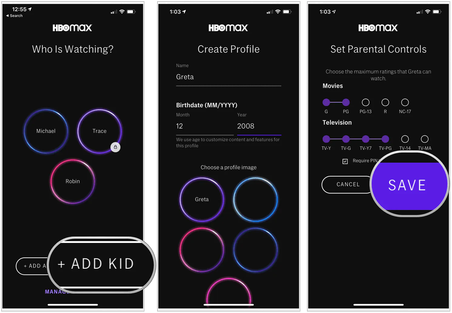 Create a Profile on HBO Max