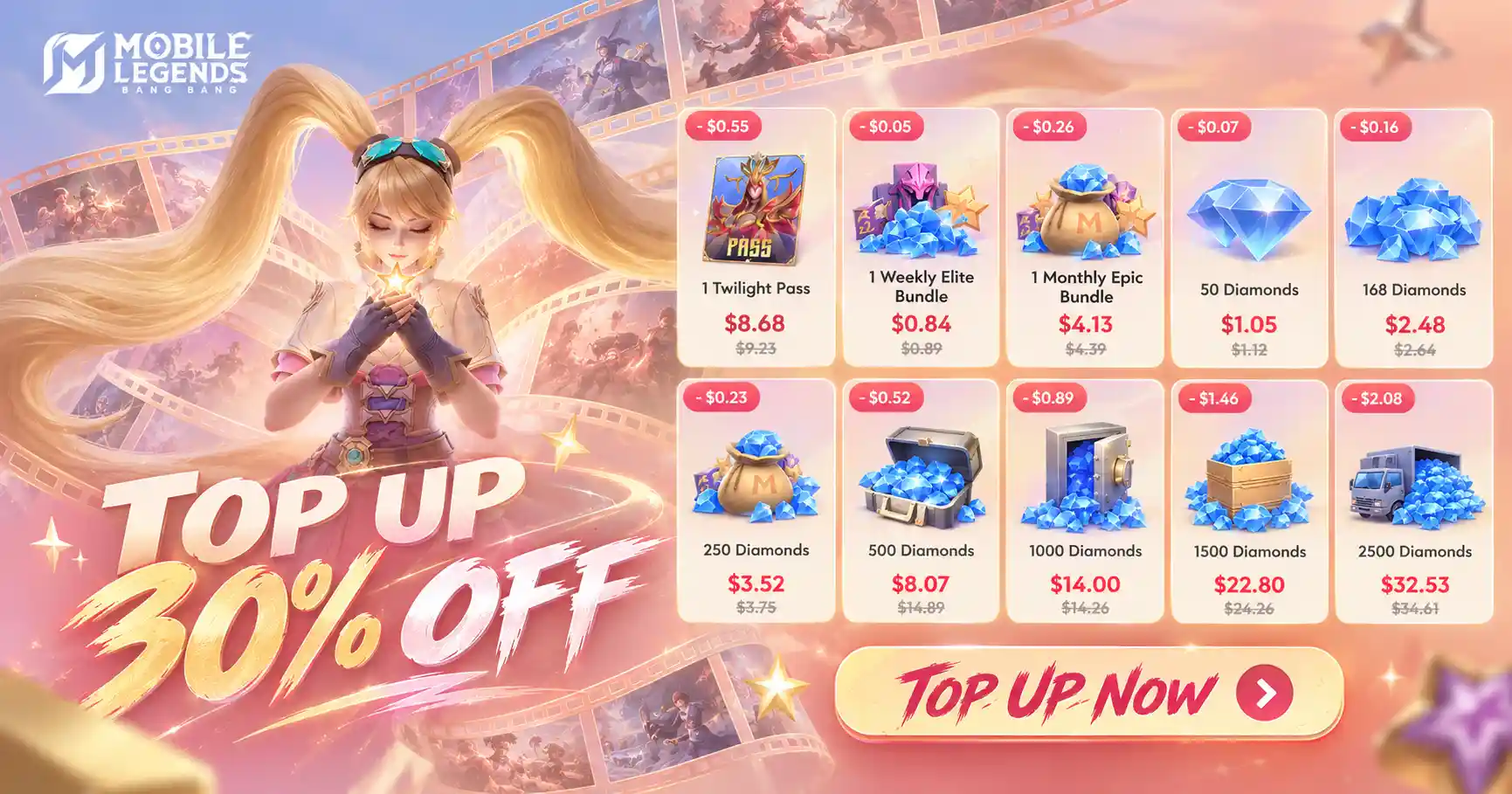 Top up Mobile Legends diamonds